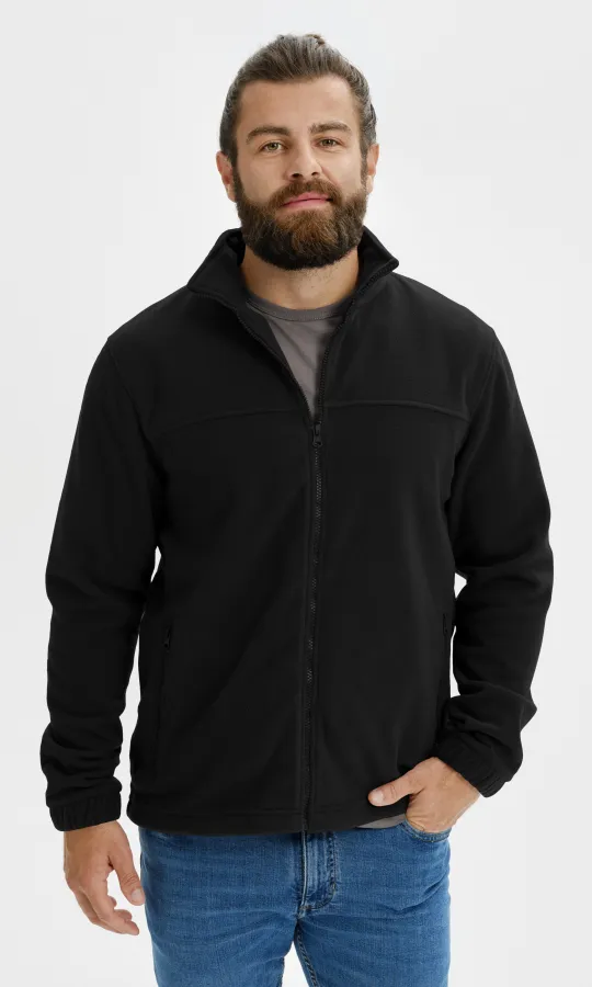 Lacná pánska fleecová bunda, čierna Lacná pánska fleecová bunda, čierna