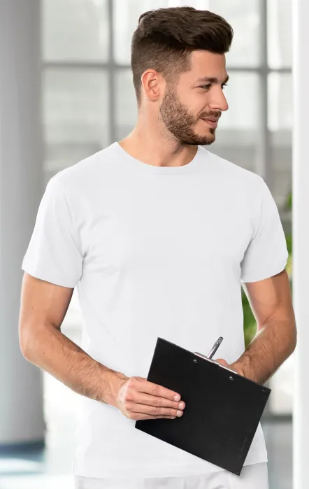 Lacné odolné pánske tričko, biela Lacné odolné pánske tričko, biela