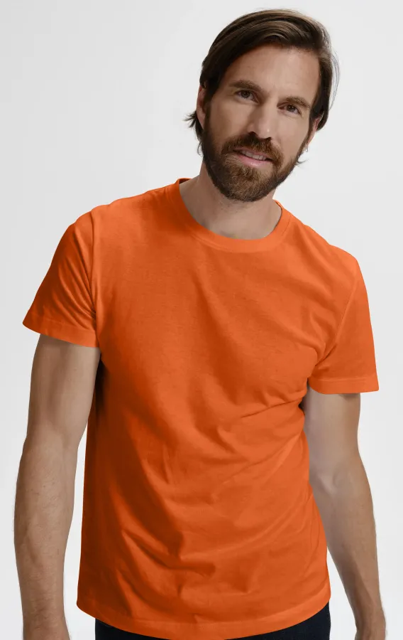 Lacné pánske tričko jednoduché, oranžová Lacné pánske tričko jednoduché, oranžová