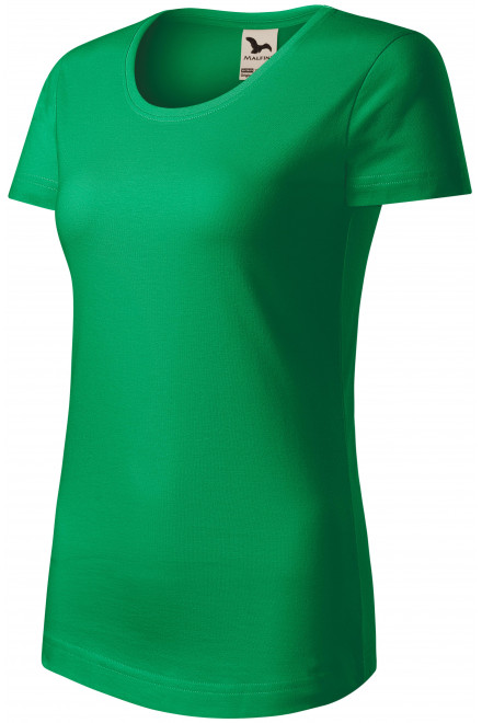 Dámske tričko, organická bavlna, trávová zelená, lacné tričká bez potlače