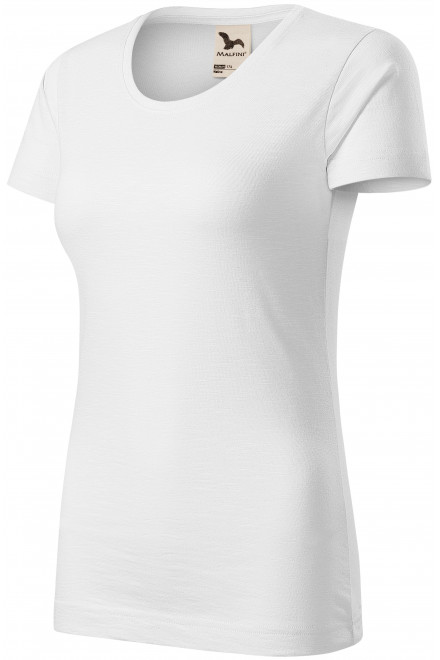 Dámske tričko, štruktúrovaná organická bavlna, biela, lacné jednofarebné tričká