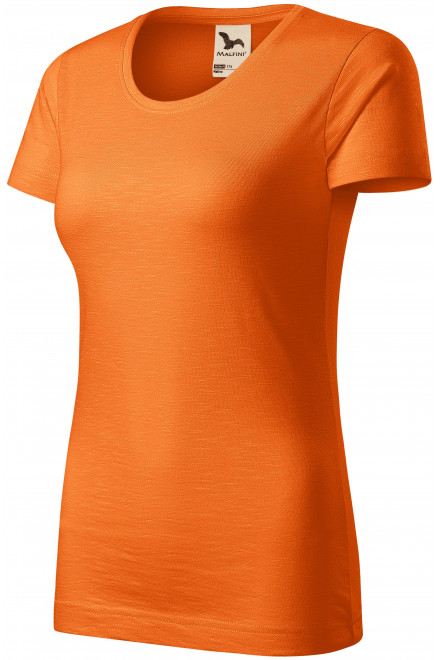 Dámske tričko, štruktúrovaná organická bavlna, oranžová, lacné tričká s krátkymi rukávmi