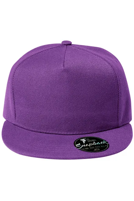 Lacná 5-panelová šiltovka s plochým šiltom - fialová, nastaviteľná