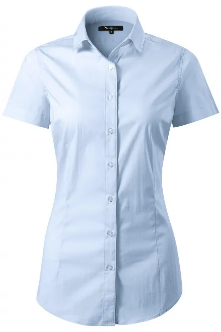 Lacná dámska blúzka Slim fit, svetlo modrá