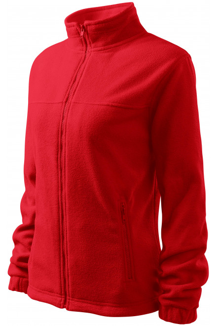 Lacná dámska bunda fleecová, červená, lacné červené mikiny