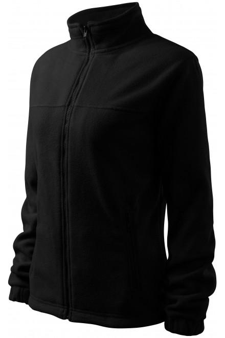 Lacná dámska bunda fleecová, čierna, lacné mikiny so zipsom