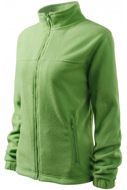 Lacná dámska bunda fleecová, hráškovo zelená, lacné dámske mikiny