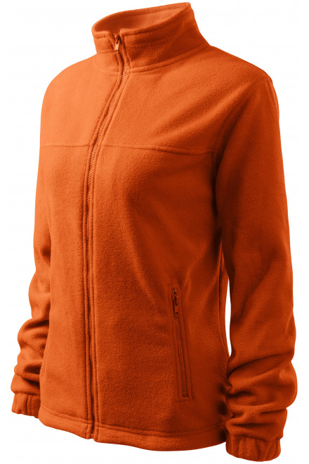 Lacná dámska bunda fleecová, oranžová