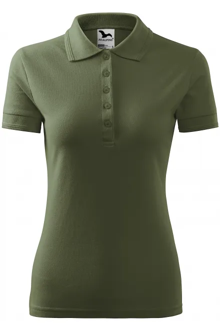 Lacná dámska elegantná polokošeľa - khaki, S
