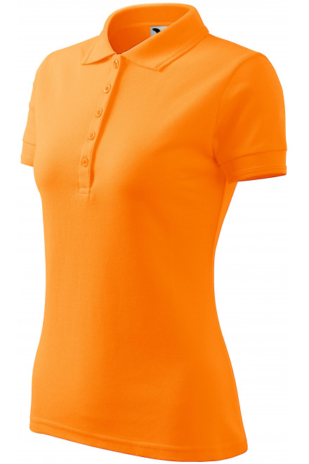 Lacná dámska elegantná polokošeľa, mandarínková oranžová, lacné tričká bez potlače