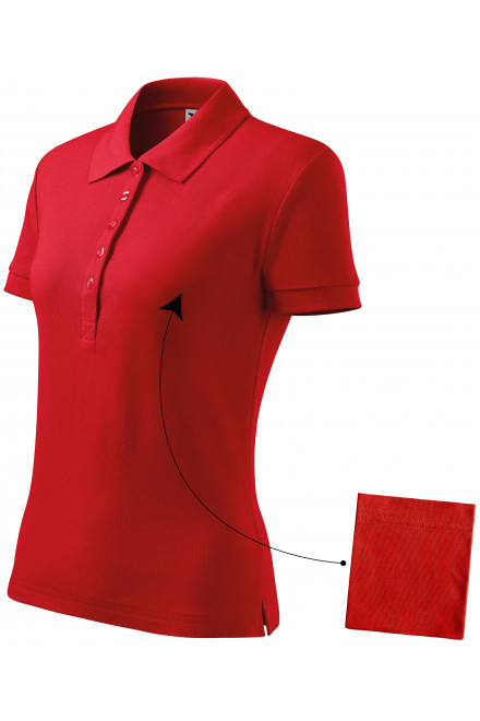 Lacná dámska polokošeľa jednoduchá, červená, lacné jednofarebné tričká