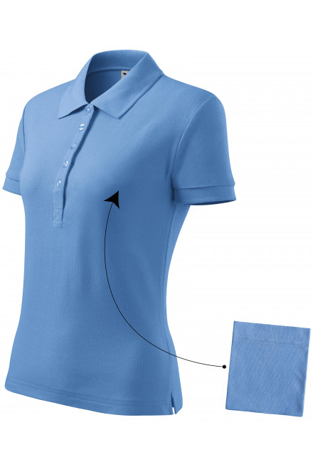 Lacná dámska polokošeľa jednoduchá, nebeská modrá, lacné dámske tričká