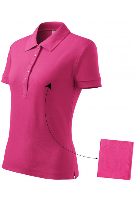 Lacná dámska polokošeľa jednoduchá, purpurová, lacné dámske tričká