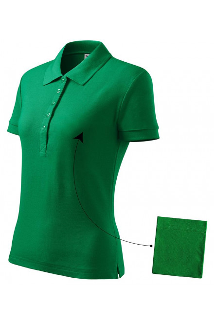 Lacná dámska polokošeľa jednoduchá, trávová zelená, lacné tričká bez potlače