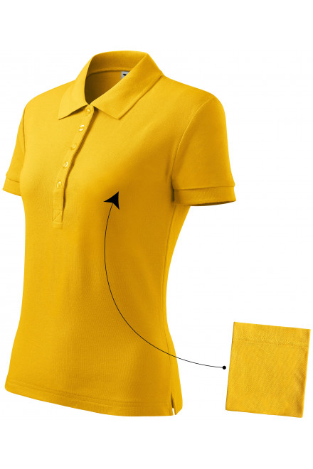 Lacná dámska polokošeľa jednoduchá, žltá, lacné bavlnené tričká