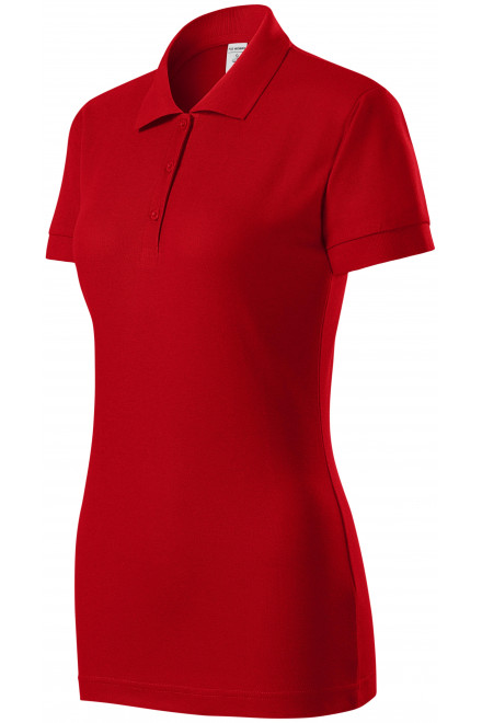 Lacná dámska polokošeľa priliehavá, červená, lacné jednofarebné tričká