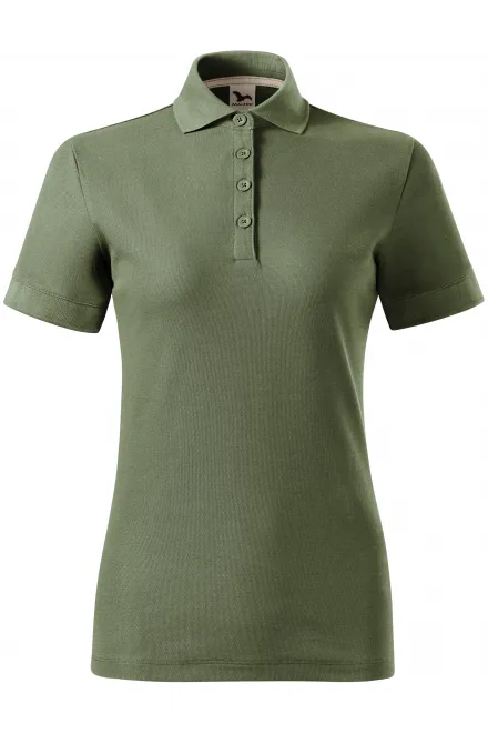 Lacná dámska polokošeľa z organickej bavlny, khaki
