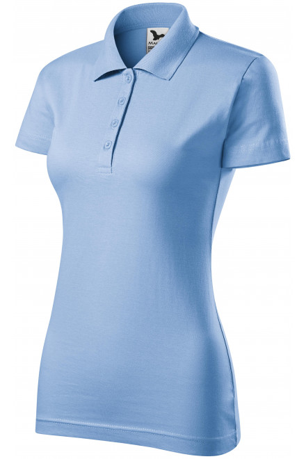 Lacná dámska zúžená polokošeľa, nebeská modrá, lacné tričká s krátkymi rukávmi