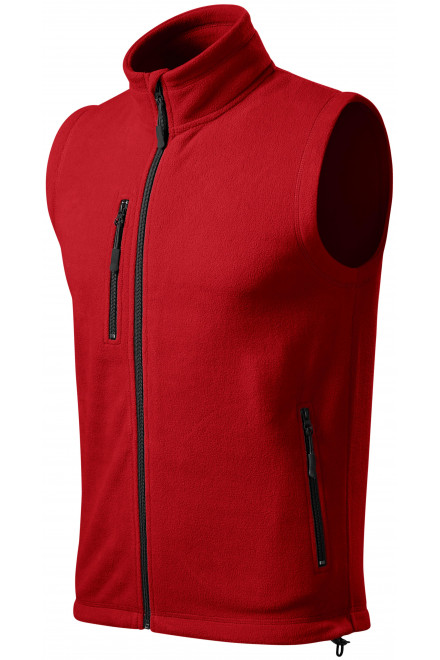 Lacná fleecová vesta kontrastná, červená, lacné červené mikiny