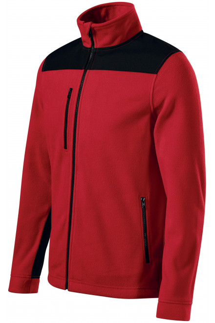 Lacná hrejivá unisex fleecová bunda, červená, lacné mikiny