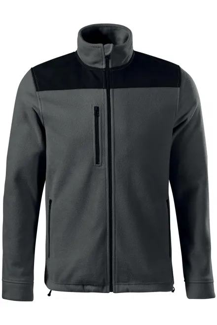 Lacná hrejivá unisex fleecová bunda - oceľovo sivá, XL