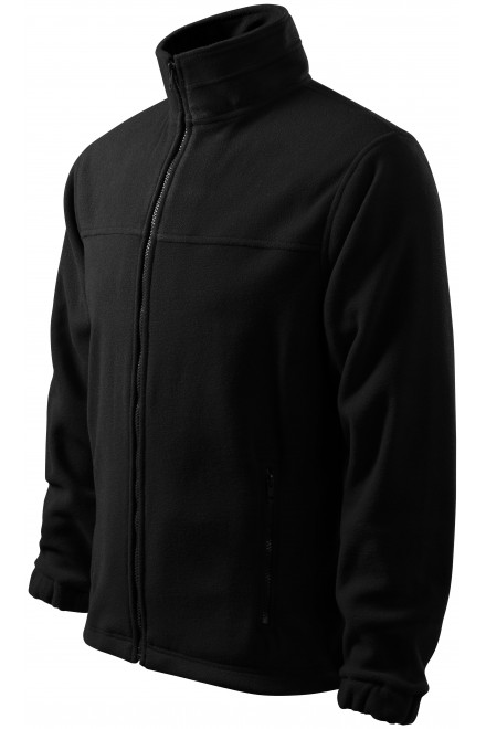 Lacná pánska fleecová bunda, čierna, lacné mikiny bez kapucne