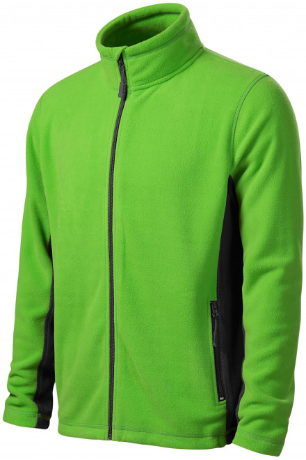 Lacná pánska fleecová bunda kontrastná, jablkovo zelená