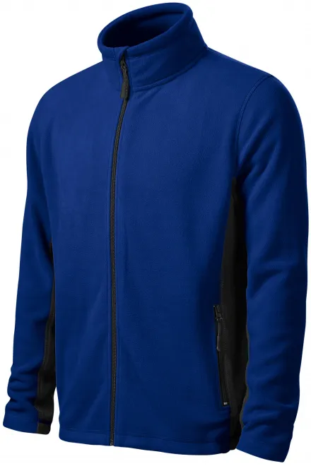 Lacná pánska fleecová bunda kontrastná, kráľovská modrá