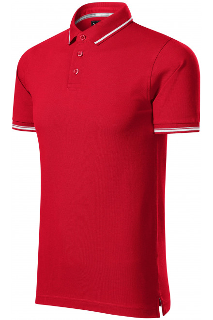 Lacná pánska kontrastná polokošeľa, formula červená, lacné jednofarebné tričká