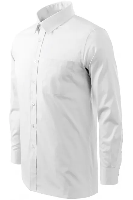 Lacná pánska košeľa s dlhým rukávom, biela