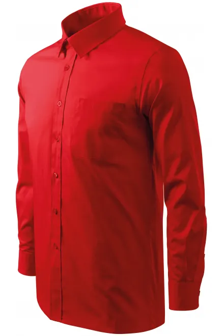 Lacná pánska košeľa s dlhým rukávom, červená