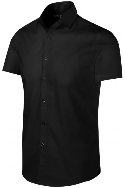 Lacná pánska košeľa Slim fit, čierna
