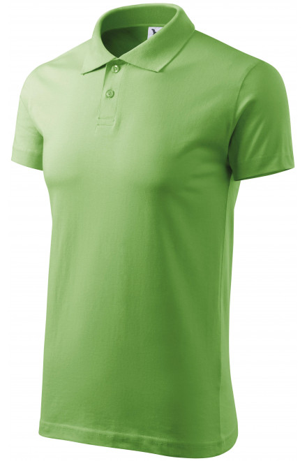 Lacná pánska polokošela jednoduchá, hráškovo zelená, lacné tričká s krátkymi rukávmi