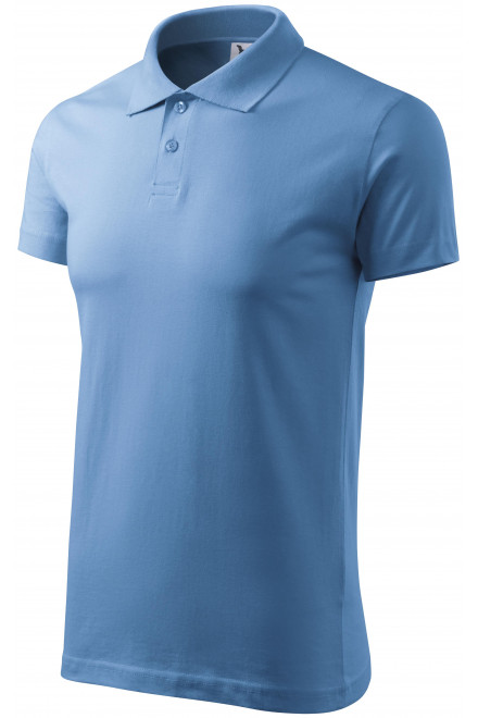 Lacná pánska polokošela jednoduchá, nebeská modrá, lacné bavlnené tričká