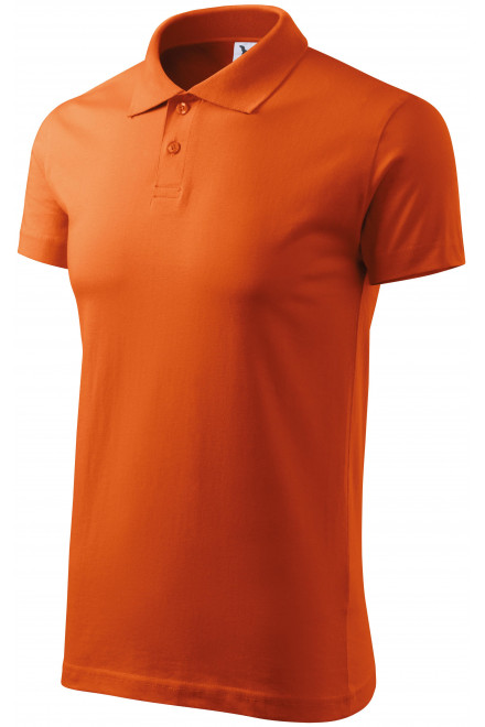 Lacná pánska polokošela jednoduchá, oranžová, lacné bavlnené tričká