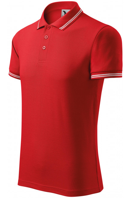 Lacná pánska polokošeľa kontrastná, červená, lacné tričká bez potlače