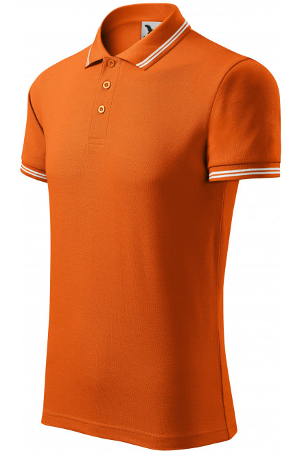 Lacná pánska polokošeľa kontrastná, oranžová, lacné pánske tričká
