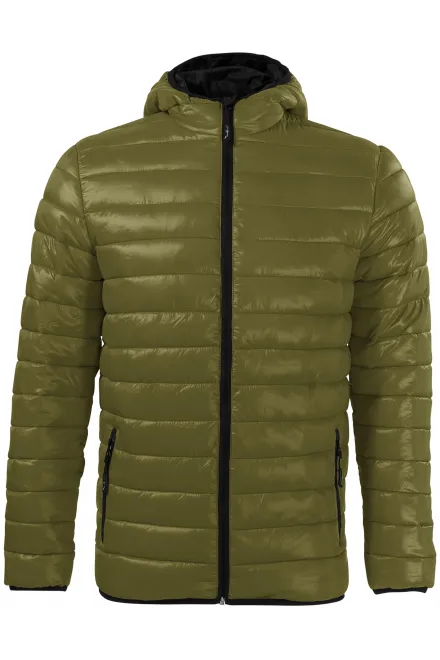 Lacná pánska prešívaná bunda - avokádová, M