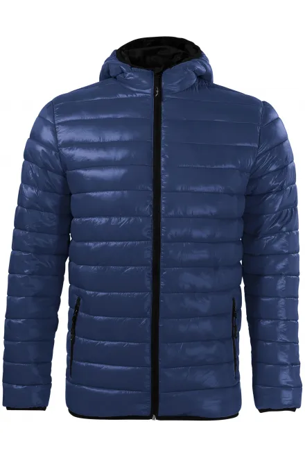 Lacná pánska prešívaná bunda - tmavomodrá, M