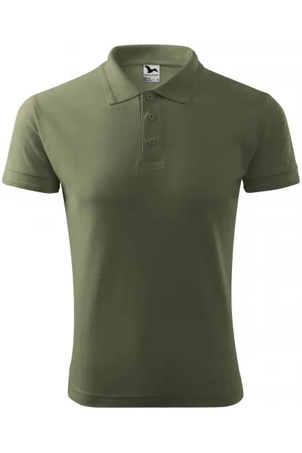Lacná pánska voľná polokošeľa - khaki, 3XL