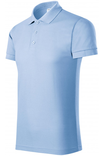 Lacná pohodlná pánska polokošeľa, nebeská modrá, lacné jednofarebné tričká
