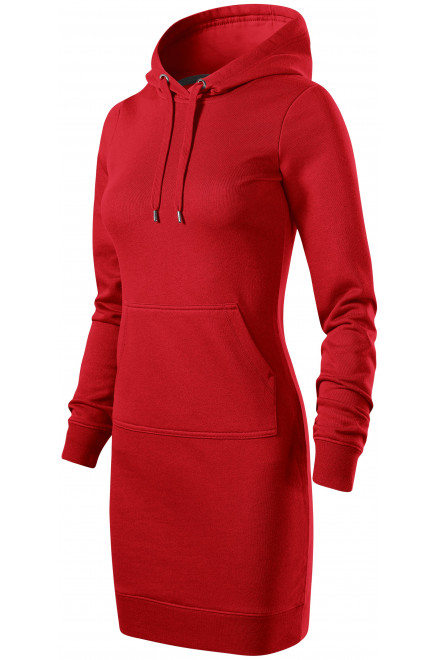 Lacné dámske mikinové šaty, červená