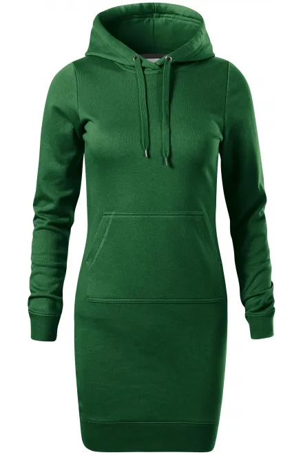 Lacné dámske mikinové šaty - fľaškovozelená, 2XL