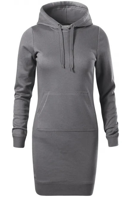 Lacné dámske mikinové šaty - oceľovo sivá, 2XL