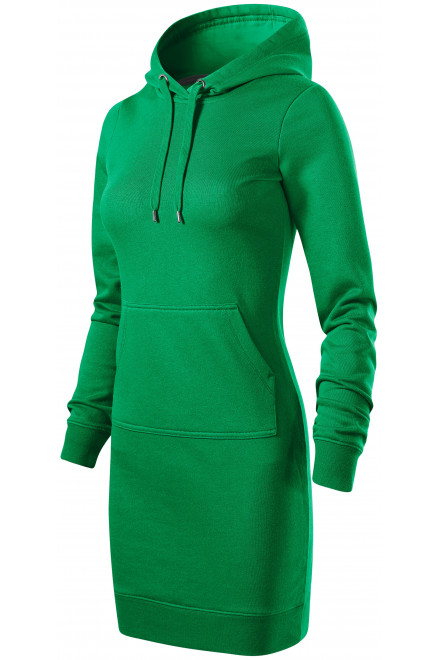 Lacné dámske mikinové šaty, trávová zelená