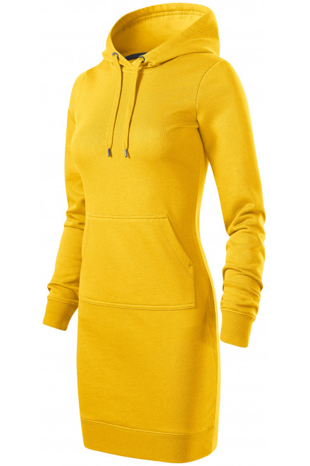 Lacné dámske mikinové šaty, žltá