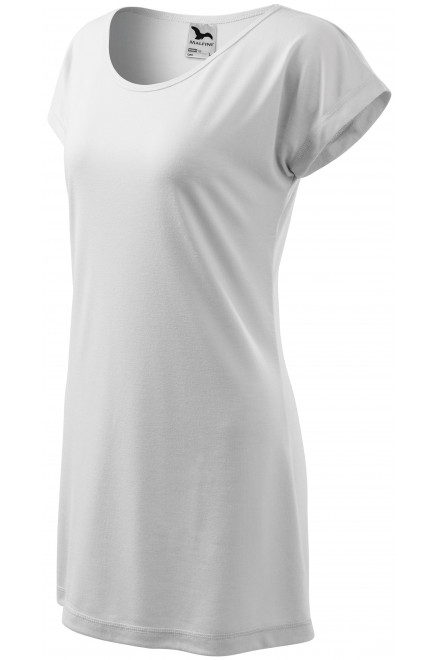 Lacné dámske splývavé tričko/šaty, biela