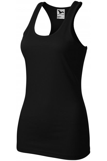 Lacné dámske športové tielko, čierna, lacné tričká na potlač