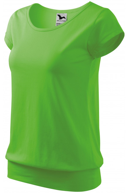 Lacné dámske trendové tričko, jablkovo zelená, lacné bavlnené tričká