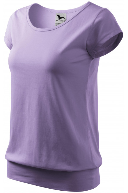 Lacné dámske trendové tričko, levanduľová, lacné bavlnené tričká